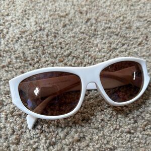 Target White Sunglasses with Brown Lenses